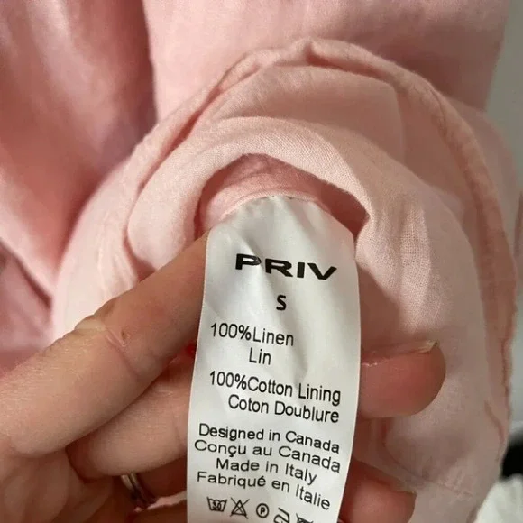 Jillian Harris X Priv Linen Hamptons Jilly Baby Doll Dress Light Pink Size Small - Picture 13 of 13
